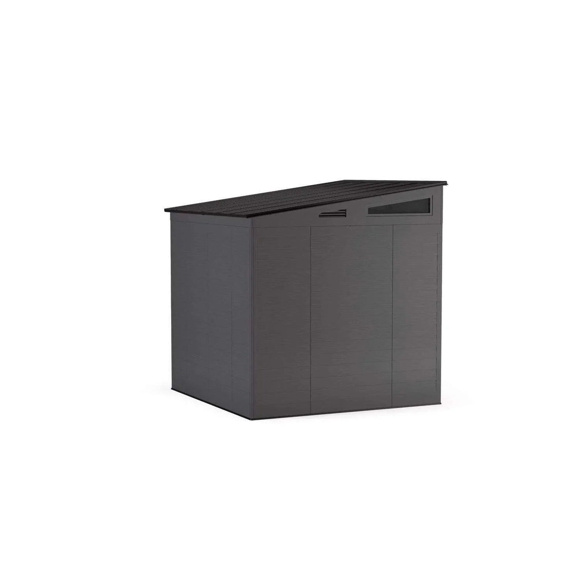 Casavibeo Suncast Modernist 7x7 ft resin vertical storage shed with floor kits, featuring sleek design and durable construction.