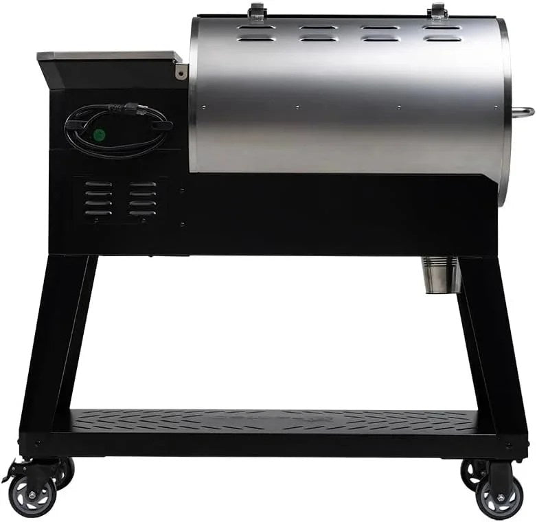Casavibeo Recteq Patio Legend 400 pellet smoker grill with stainless steel body and digital control panel.