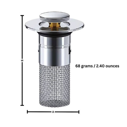 Belro bathroom sink drain stopper with odor isolation feature and pop-up mechanism, designed for easy installation and effective drainage.