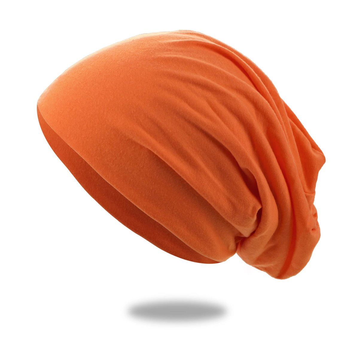 Orange Belro Cozy Slouch Hat Beanie Cap with a soft, slouchy fit and knitted texture ideal for winter accessories.