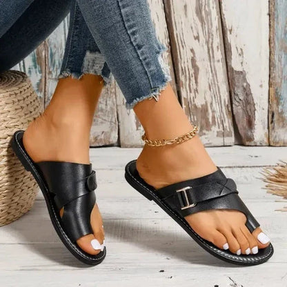 Belro women's orthopedic bunion correction leather sandals with supportive straps and cushioned footbed, designed for foot health and comfort.