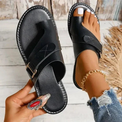 Belro women's orthopedic bunion correction leather sandals with supportive design and cushioned soles for foot comfort.