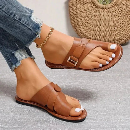 Belro women's orthopedic bunion correction leather sandals with cushioned footbed and supportive design for foot health and comfort.