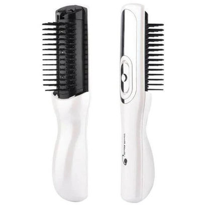 Belro professional hair regrowth laser comb for men, showing the sleek black device with laser treatment slots.