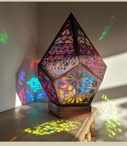 Colorful Bohemian projection night light by Belro illuminating a room with vibrant patterns and soft glow.