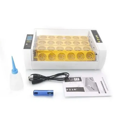 Belro premium egg incubator for chicken and quail eggs, automatic hatcher with capacity for 24 eggs, accessory for poultry breeding