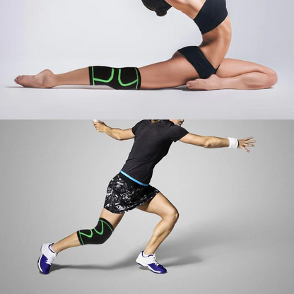 Belro knee brace compression sleeve with patella stability straps, showing adjustable straps and supportive design for knee stability.