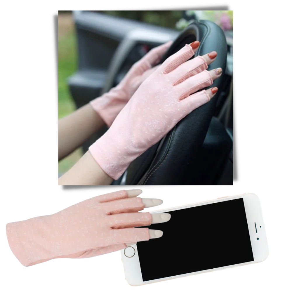 Belro UV-protective cotton gloves, stylish accessory with a comfortable fit and soft fabric, designed for sun protection and fashion.