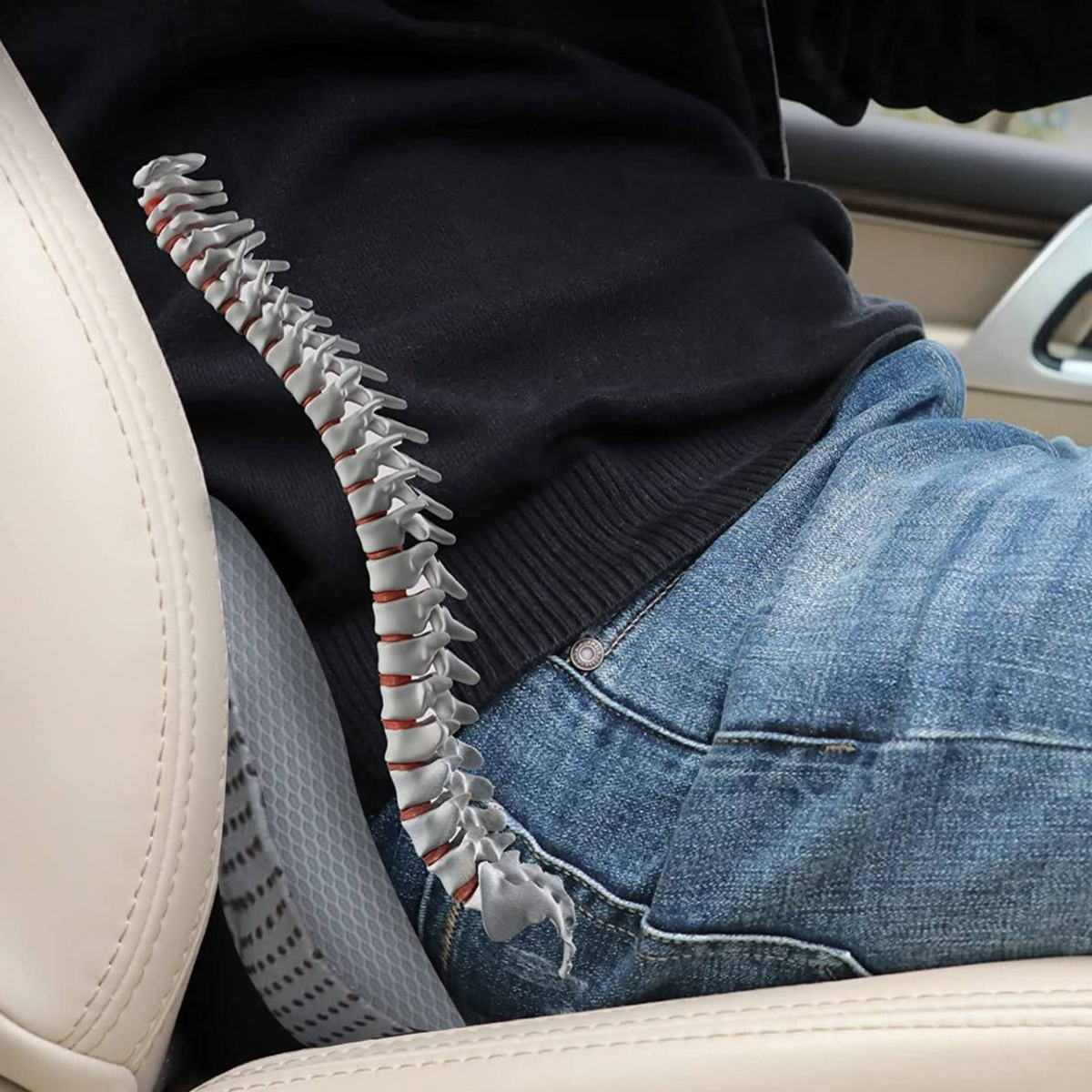 Belro adult car booster seat cushion providing back support, designed to improve comfort during driving.