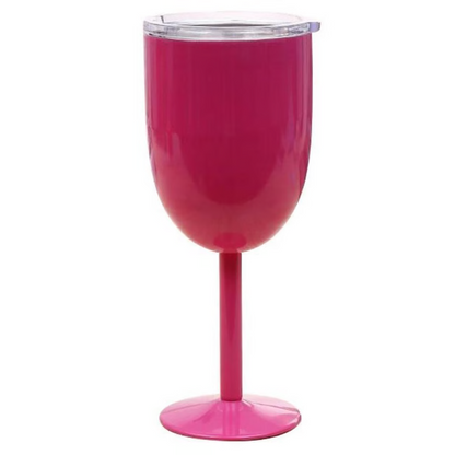 Belro insulated wine cups with stainless steel exterior and black lids, perfect for keeping drinks at the right temperature.