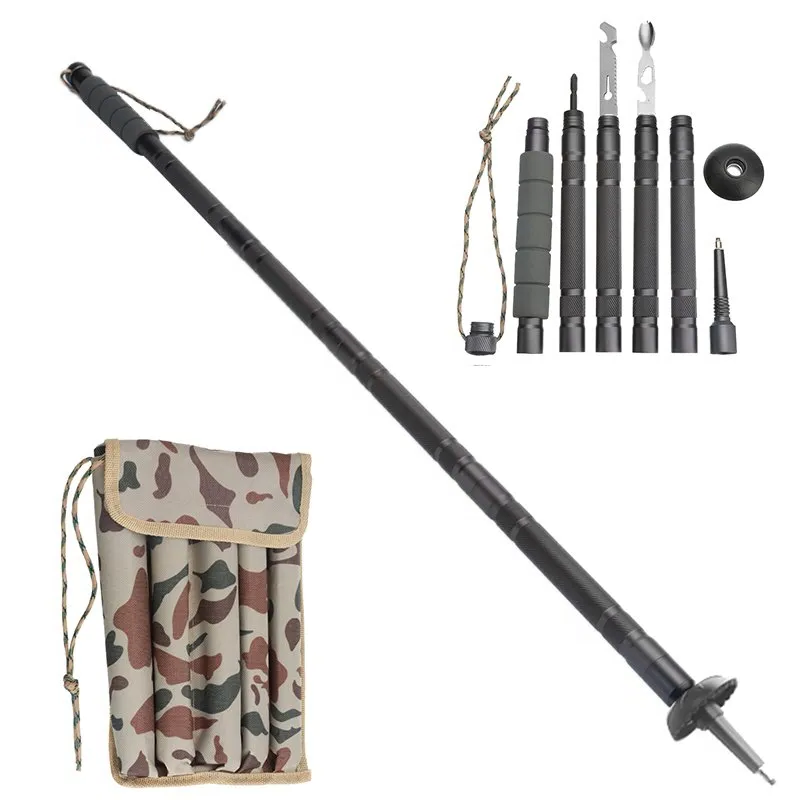 Belro Survival System walking stick, a sturdy health and beauty aid with ergonomic handle and durable design, ready for outdoor use.