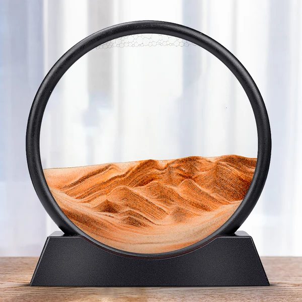 Belro Moving Sea Sand Art toy with colorful sand flowing inside a glass container, creating mesmerizing patterns.