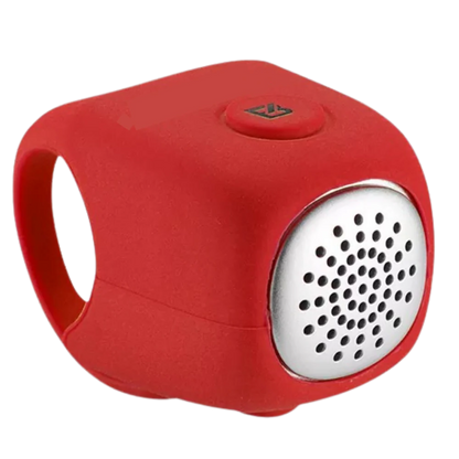 Belro strong bike horn mounted on a bicycle handlebar, outdoor setting, showcasing durable outdoor bike accessories.