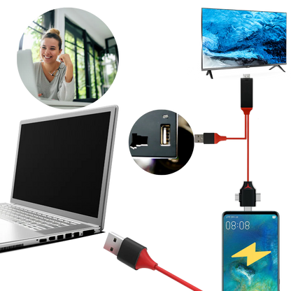 Belro HDMI adapter cable for phones and tablets, electronic audio accessory with output port and compact design.