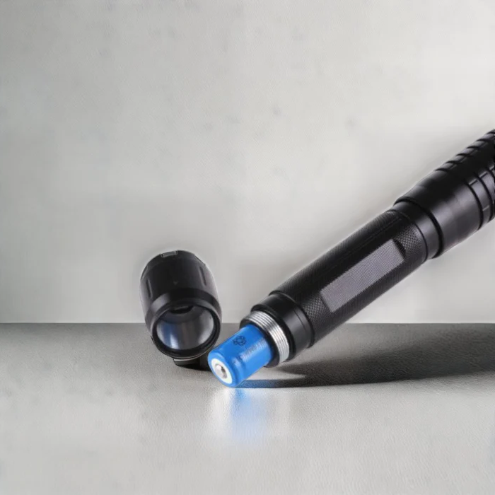 Belro Burning Blue High-Power Tactical Laser Torch with military-grade design and LED flashlight features.