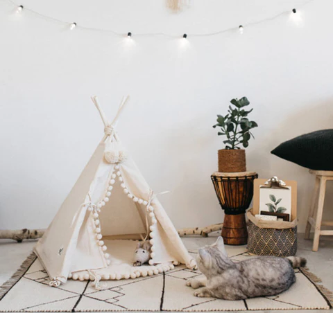 Belro Bohemian Pet TeePee T-shirt featuring vibrant bohemian design and comfortable fit for pets.