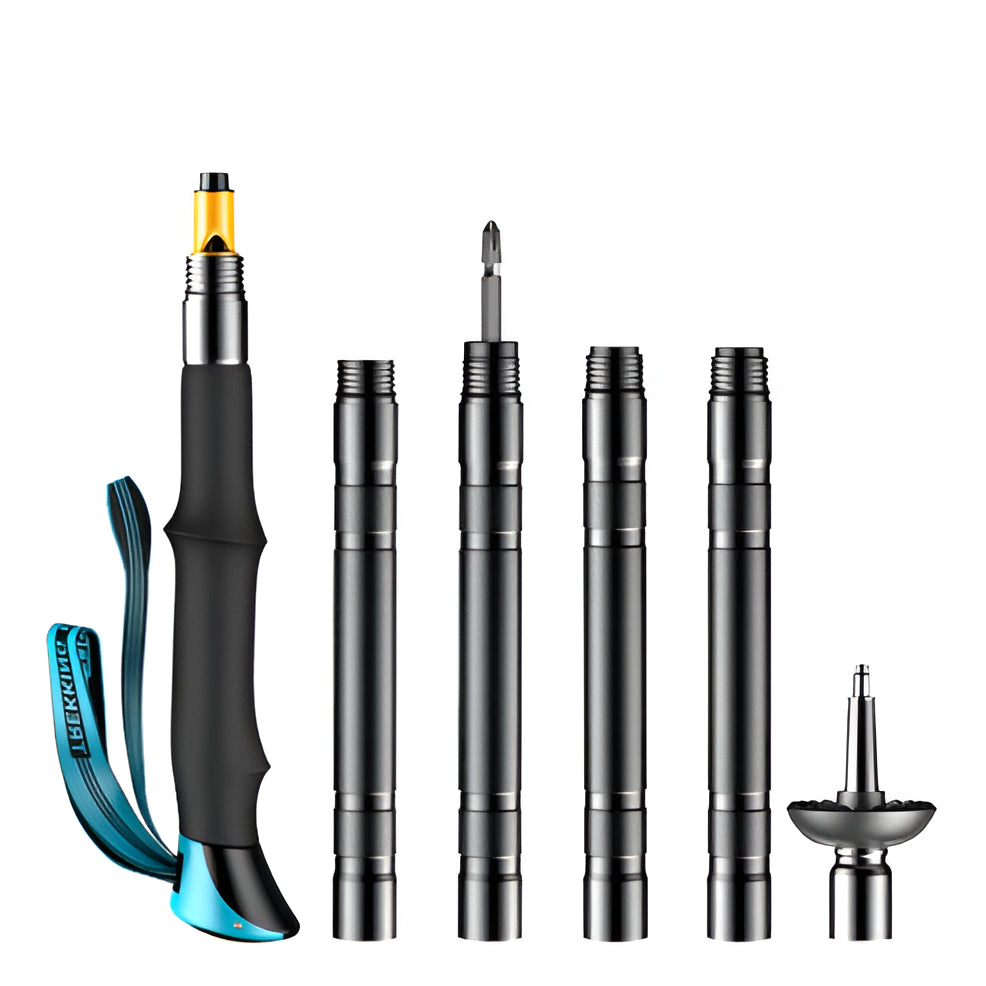 Belro multi-functional tactical trekking pole with built-in tools, durable outdoor hiking stick for camping and outdoor adventures.