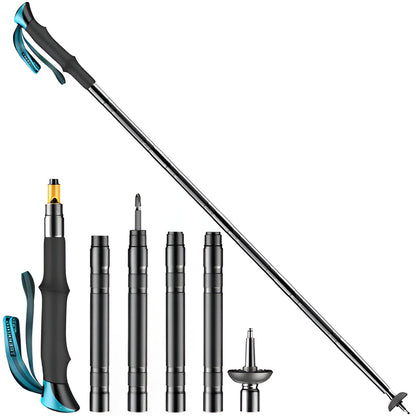 Belro multi-functional tactical trekking pole with built-in tools, ideal for survival, hiking, camping, and outdoor adventures.
