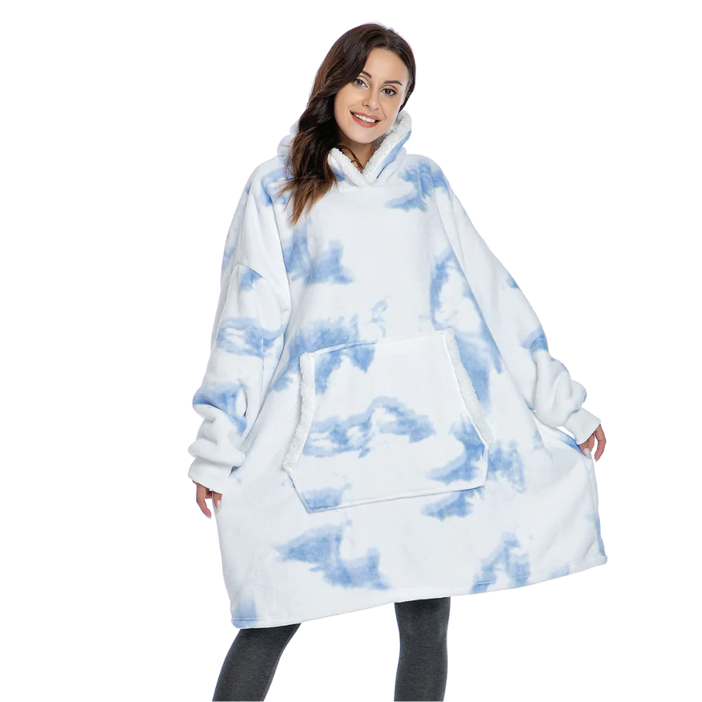 Belro Giant Blanket Hoodie in soft, cozy rainwear fabric, featuring an oversized fit and hood for comfortable outdoor wear.