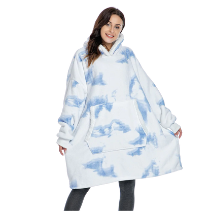 Belro Giant Blanket Hoodie in soft, cozy rainwear fabric, featuring an oversized fit and hood for comfortable outdoor wear.