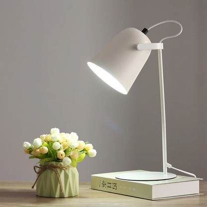 Belro Nordic Macaron color creative iron bucket desk lamp with light table design, ideal for modern home or office lighting.