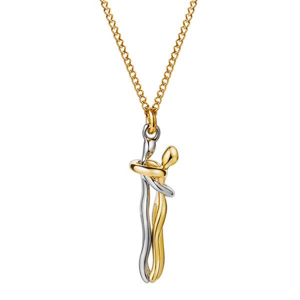 Belro hug necklace featuring a delicate silver chain with a heart-shaped pendant, stylish jewelry accessory for women.