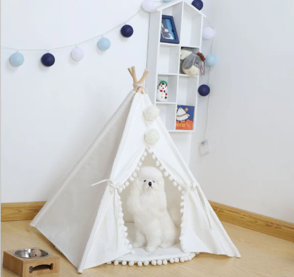 Belro Bohemian Pet TeePee in T-shirt style, featuring colorful bohemian patterns on soft fabric for pets.