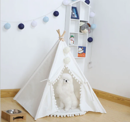 Belro Bohemian Pet TeePee in T-shirt style, featuring colorful bohemian patterns on soft fabric for pets.