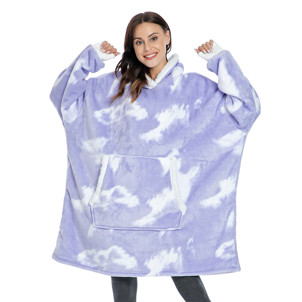 Belro Giant Blanket Hoodie in rainwear style, cozy oversized clothing with soft fabric and hood for comfortable outdoor wear