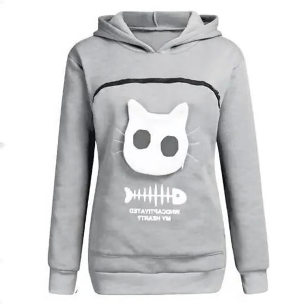 Belro Cat Lover Hoodie with cozy cuddle pouch, soft fabric, and cat-themed design, ideal for pet lovers and casual wear.