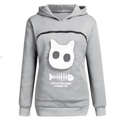 Belro Cat Lover Hoodie with cozy cuddle pouch, soft fabric, and cat-themed design, ideal for pet lovers and casual wear.