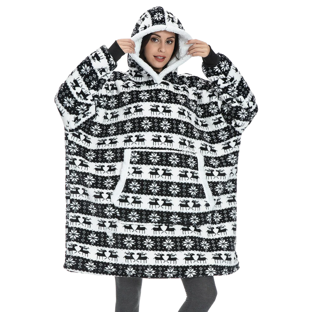 Belro giant blanket hoodie in cozy rainwear style, featuring oversized design and soft fabric for comfortable outdoor wear.