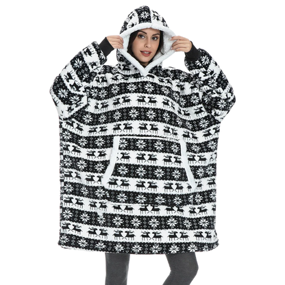 Belro giant blanket hoodie in cozy rainwear style, featuring oversized design and soft fabric for comfortable outdoor wear.