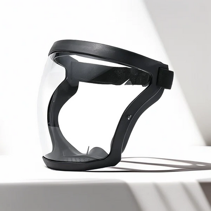 Belro anti-fog face shield, clear protective clothing accessory with adjustable head strap and full face coverage.