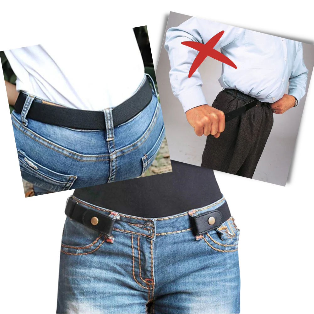 Belro buckle-free elastic belt shown as a sleek, flexible accessory with no visible buckle, ideal for comfortable everyday wear.