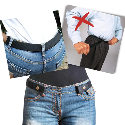 Belro buckle-free elastic belt shown as a sleek, flexible accessory with no visible buckle, ideal for comfortable everyday wear.