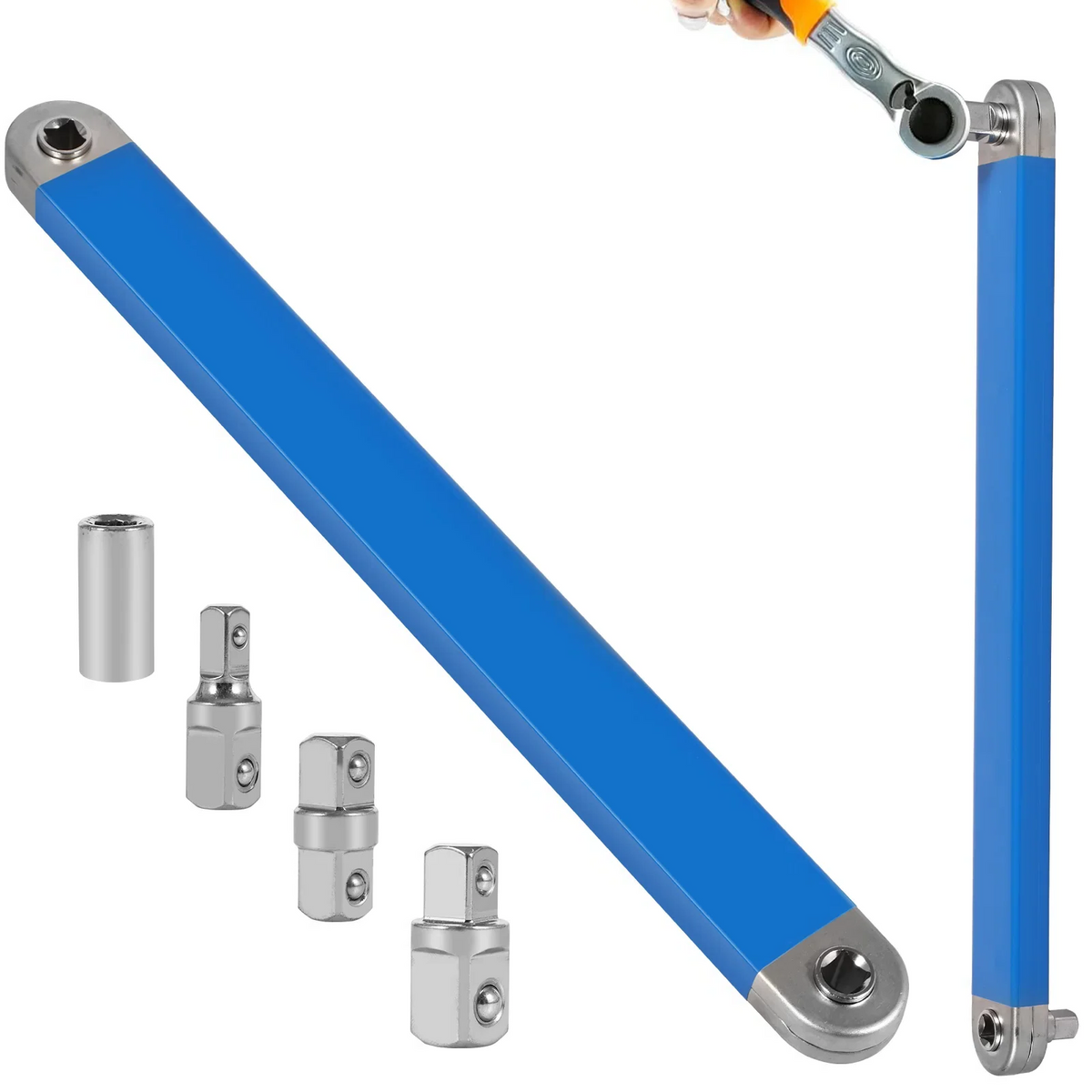 Belro extension wrench tool, versatile clothing sock accessory, shown in a close-up image with metallic finish and ergonomic design.
