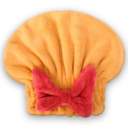 Belro super absorbent hair towel wrap for quick drying, shown wrapped around a person's head, made of soft, lightweight fabric