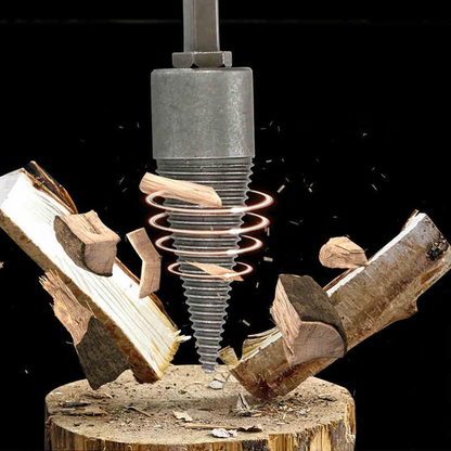 Belro Shank Firewood Drill Bit for tools and hardware, shown in use with a drill for woodworking and firewood tasks.