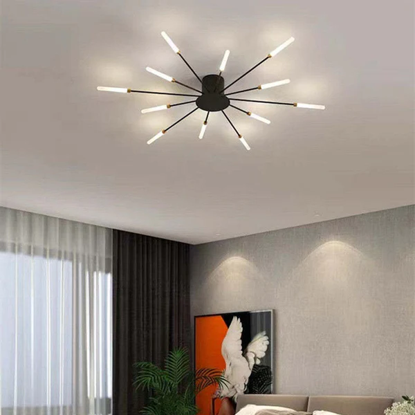 Belro flush mount ceiling light with fireworks design, ideal for living rooms and bedrooms, in a modern outdoor style.