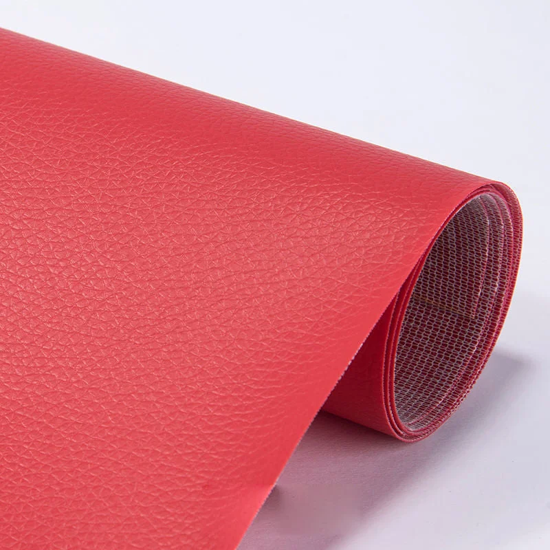 Belro self-adhesive leather repair patch for sofas, cuttable and durable, shown in a roll with a textured brown leather surface.