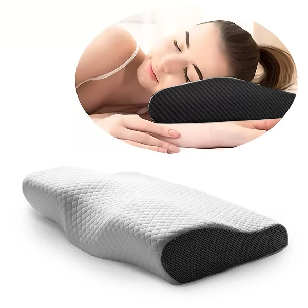 Belro contoured orthopedic memory foam pillow designed for neck pain relief, featuring ergonomic shape for comfortable support.