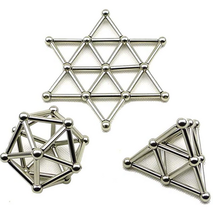 Belro magnetic sticks and balls for innovative building toys, showing colorful metal connectors for creative construction.