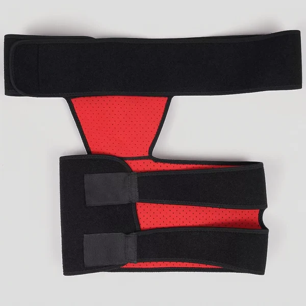 Belro hip and sciatica brace support, adjustable black health and beauty product with straps and padding for comfort.