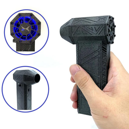 Belro mini turbo jet fan with high-speed duct, 110,000 RPM powerful blower, designed for clothing and lingerie applications.