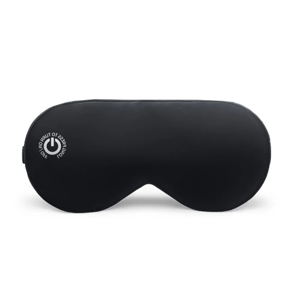 Belro rechargeable heated eye mask for health and beauty, showing the soft fabric and adjustable strap in a close-up image.