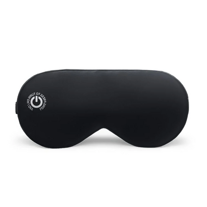 Belro rechargeable heated eye mask for health and beauty, showing the soft fabric and adjustable strap in a close-up image.
