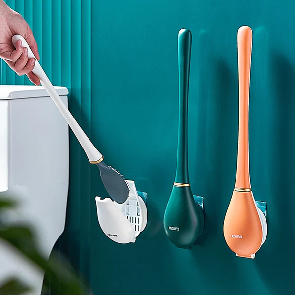 Soft silicone toilet brush by Belro with a sleek handle and durable bristles, designed for effective cleaning in bathrooms.