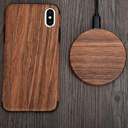 Belro fast charging wireless charger with wooden finish, designed for convenient smartphone charging without cables.