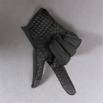 Belro waterproof thermal gloves showing insulated exterior and adjustable wrist straps for cold weather outdoor use